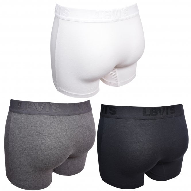 3-Pack Premium Boxer Briefs, Black/White/Grey