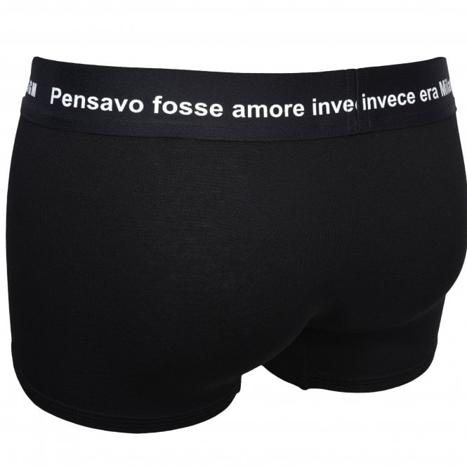 Milan Love Quote Boxer Trunk, Black