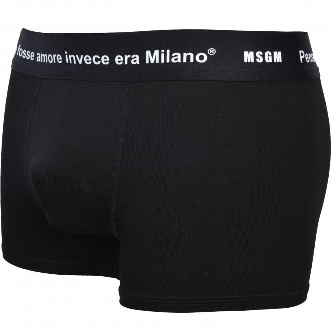 Milan Love Quote Boxer Trunk, Black