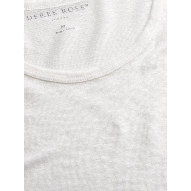 Pure Linen Crew-Neck T-Shirt, White