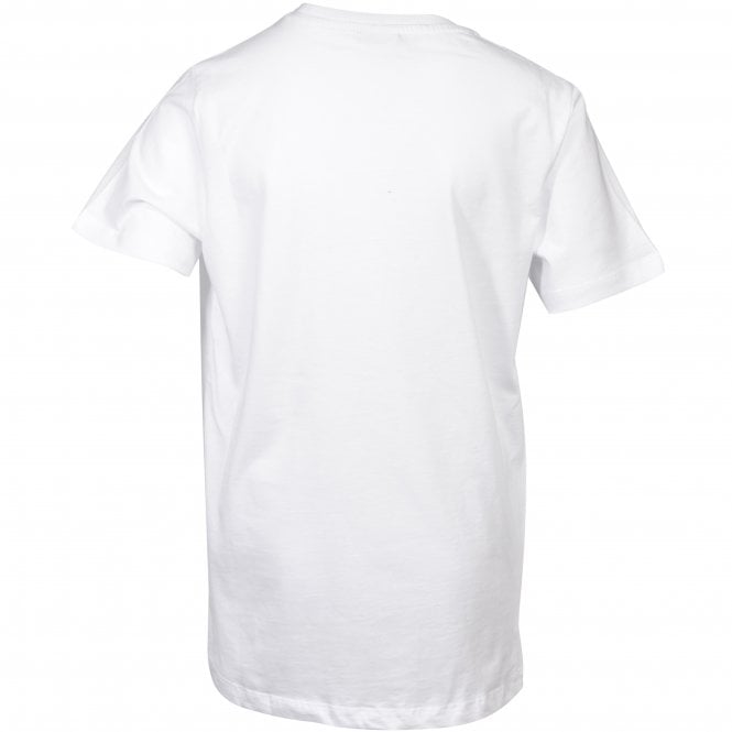 Boys Crew-Neck Spray Logo T-Shirt, White