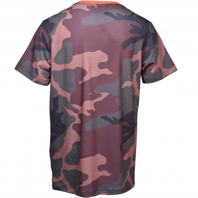 Boys Crew-Neck Camo T-Shirt, Khaki/orange