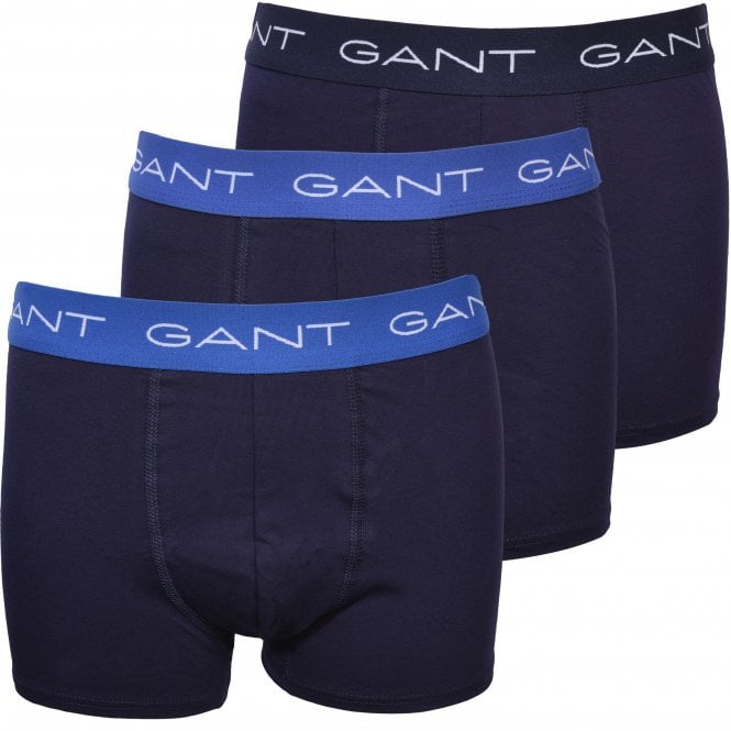 3-Pack Contrast Waistband Boys Boxer Trunks, Navy