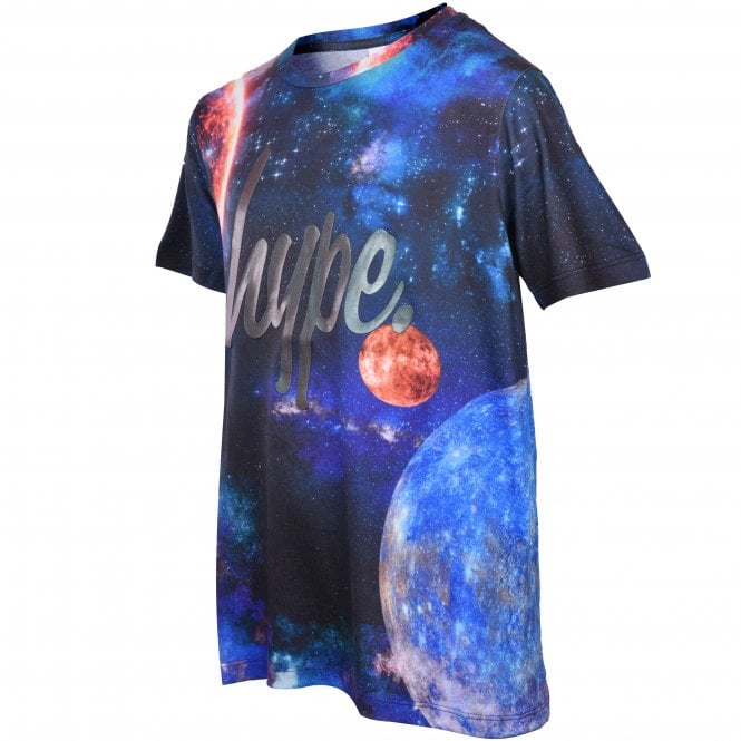 Boys Crew-Neck Space T-Shirt, Blue/multi