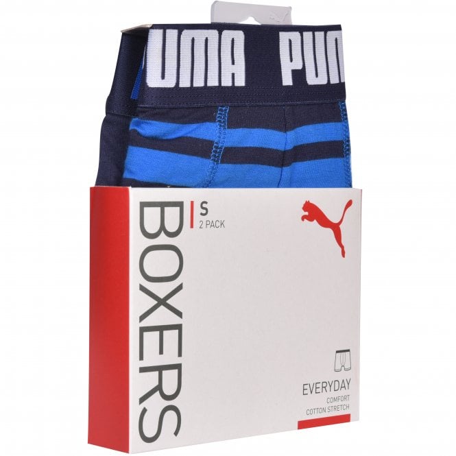 2-Pack Heritage Stripe Boxer Briefs, Blue/Navy