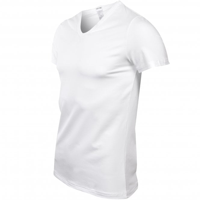 Cotton Modal V-Neck T-Shirt, White