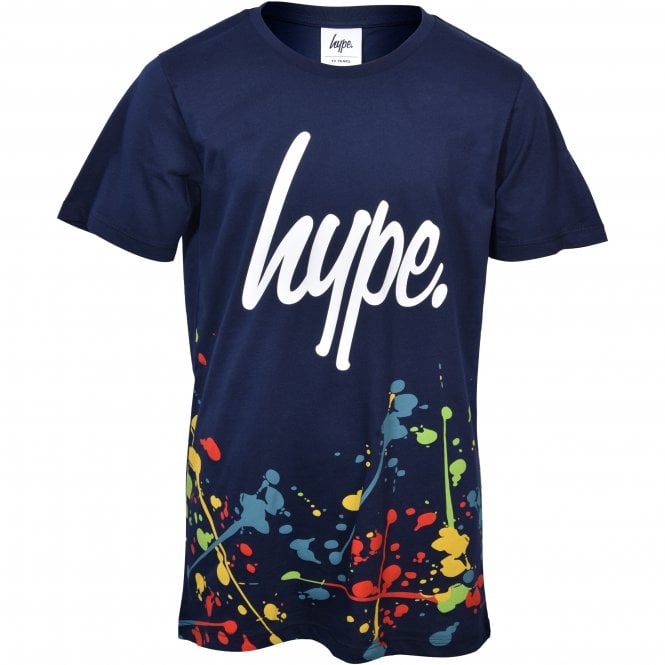 Boys Crew-Neck Splat T-Shirt, Navy