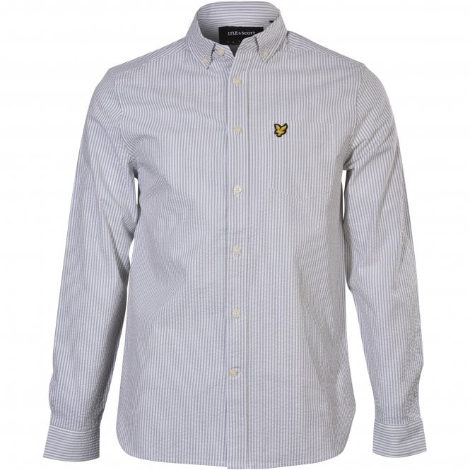 Seersucker Stripe Shirt, White