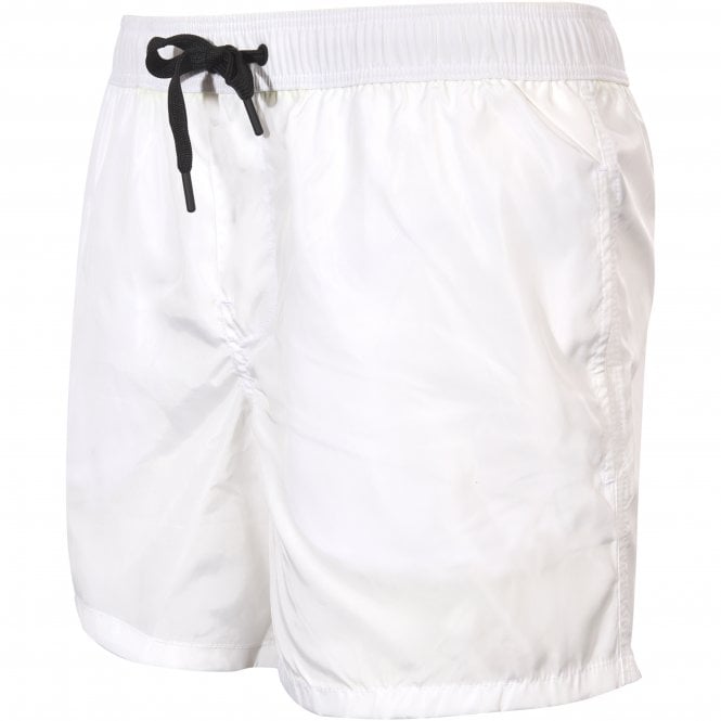 Side Tonal Logo Swim Shorts, White