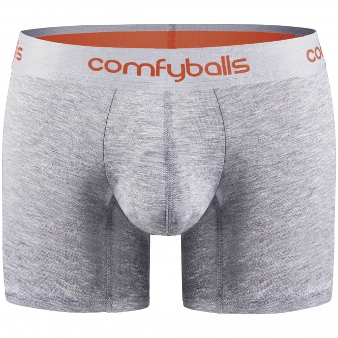 Modal Cotton Stretch Boxer Brief, Heather Grey / orange