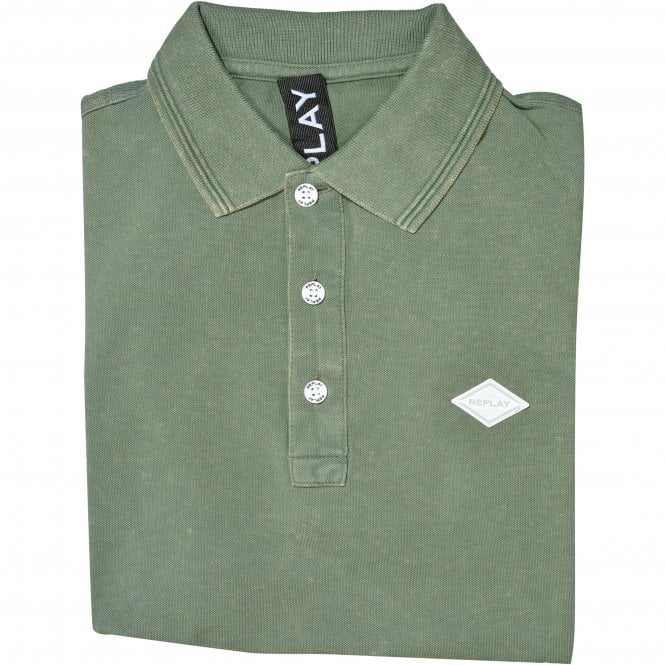 Pique Polo Shirt, Olive Green