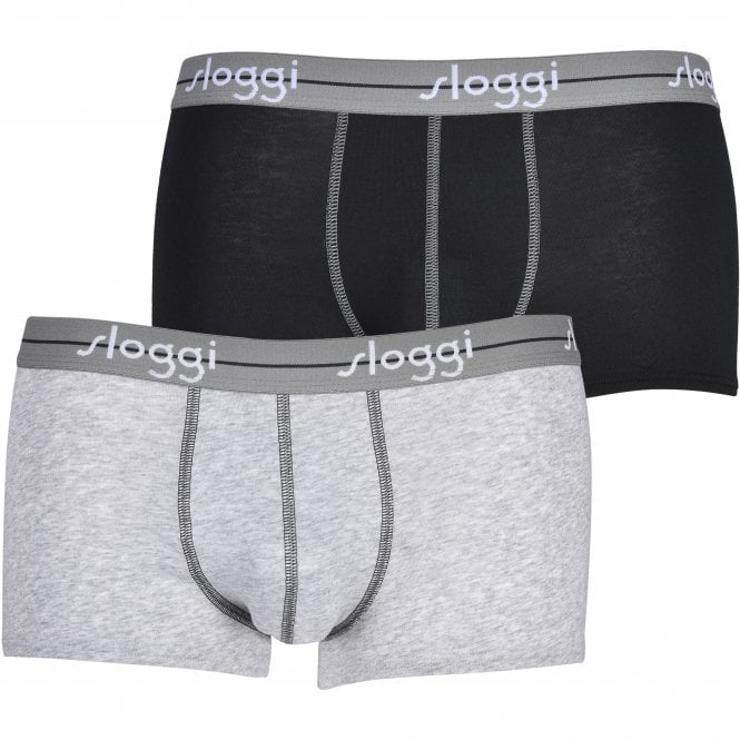 2-Pack Start Hipster Boxer Trunks, Grey/Black