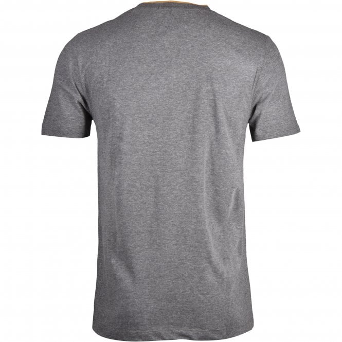 Tipped Crew-Neck T-Shirt, Mid Grey Melange