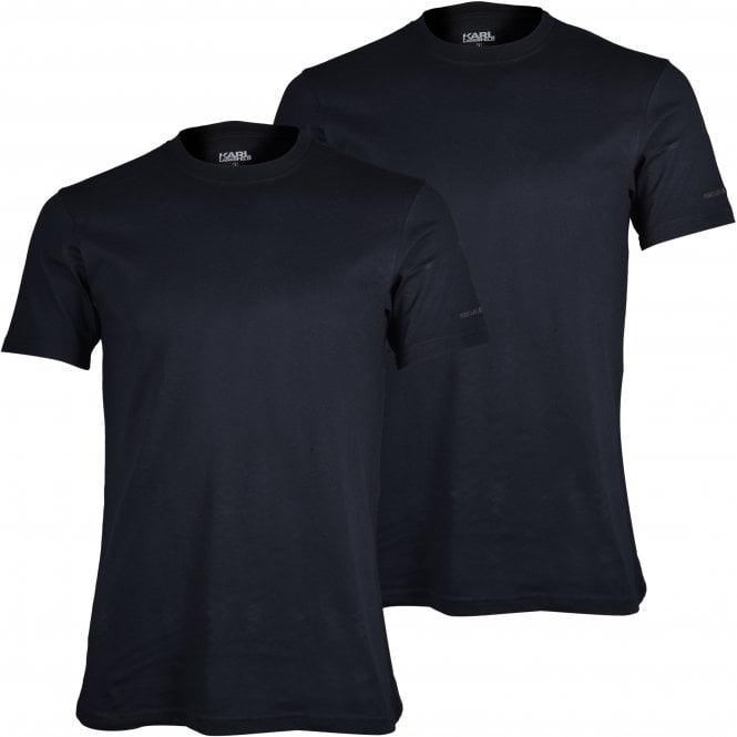 2-Pack Crew-Neck T-Shirts in Slim-Fit, Black