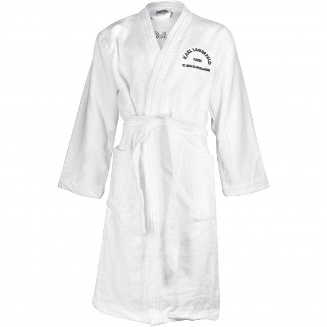 Address Logo Towelling Bathrobe, White