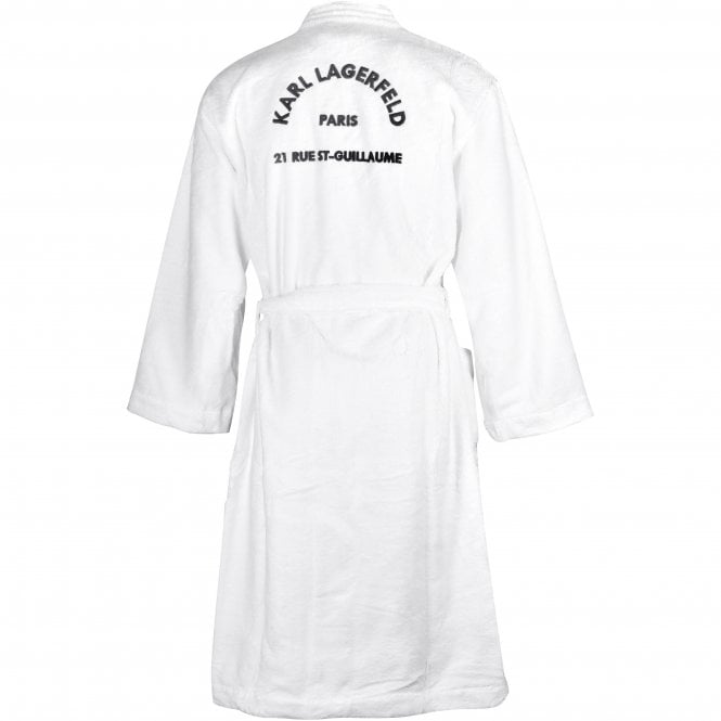 Address Logo Towelling Bathrobe, White