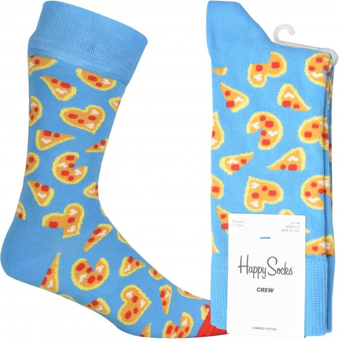 Pizza Love Socks, Blue