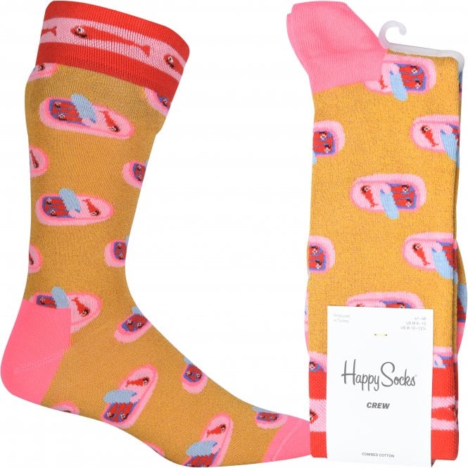 Sardines In A Tin Socks, Gold/pink