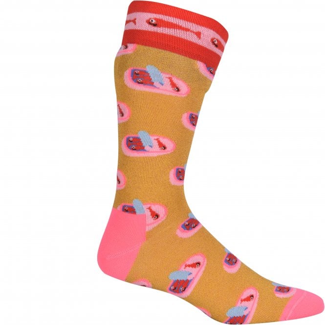 Sardines In A Tin Socks, Gold/pink