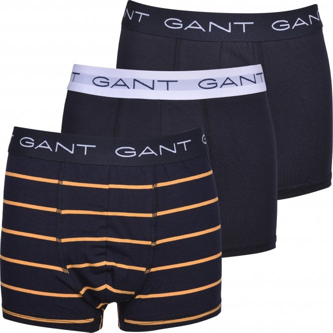 3-Pack Stripe & Solid Boys Boxer Trunks, Navy