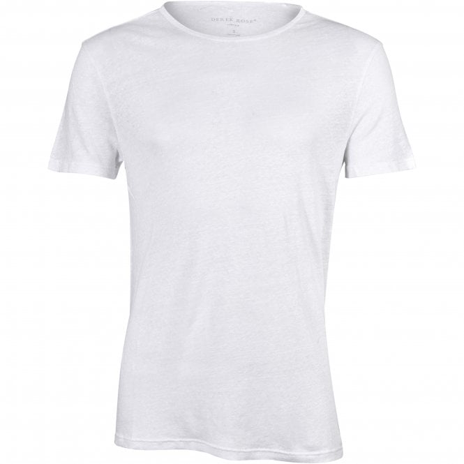 Pure Linen Crew-Neck T-Shirt, White