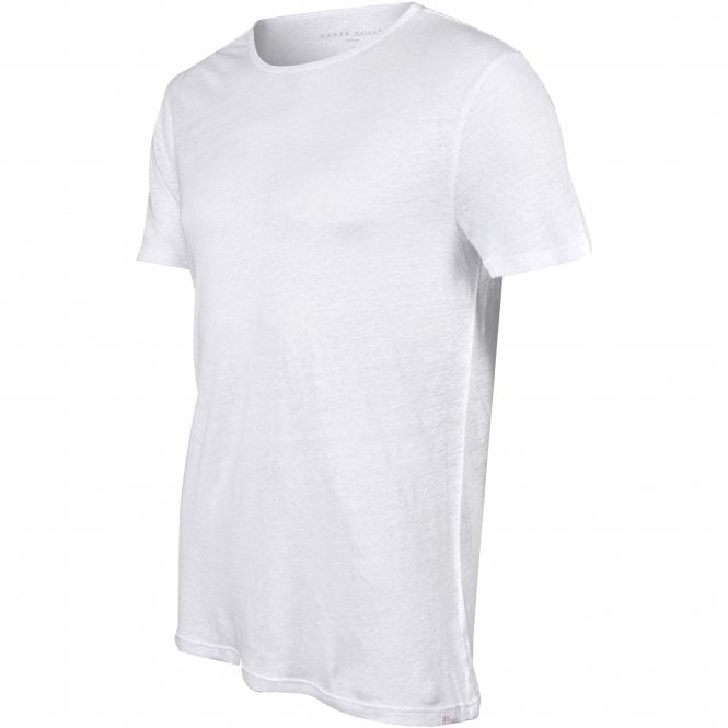 Pure Linen Crew-Neck T-Shirt, White