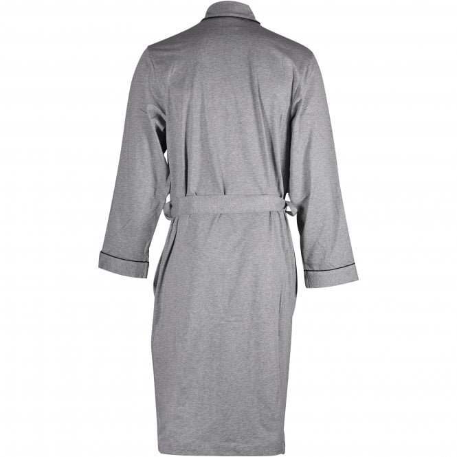 Kimono Jersey Cotton Dressing Gown, Medium Grey