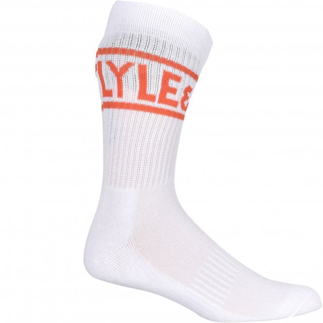 5-Pack Bright Script Logo Sports Socks, White