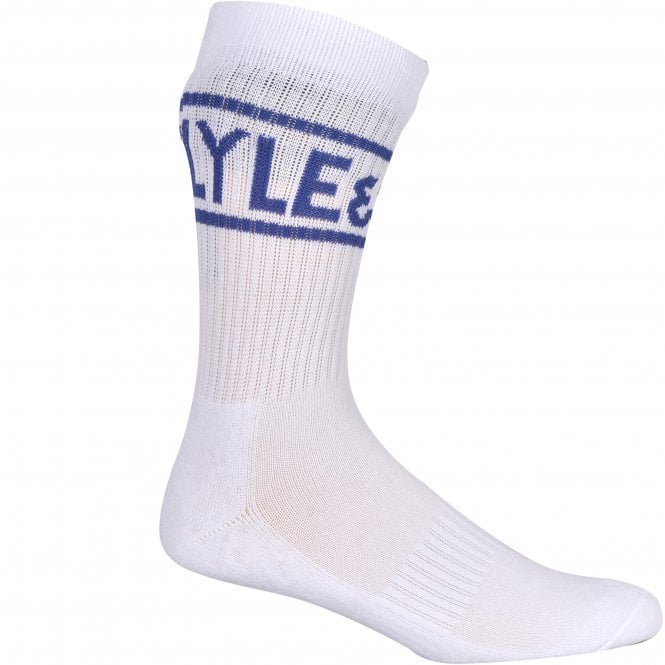 5-Pack Bright Script Logo Sports Socks, White