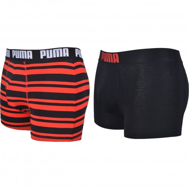 2-Pack Heritage Stripe Boxer Briefs, Red/Black