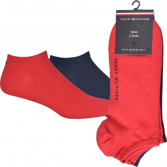 2-Pack Trainer Socks, Navy/Red