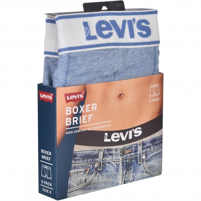 2-Pack Vintage Heather Boxer Briefs, Light Blue