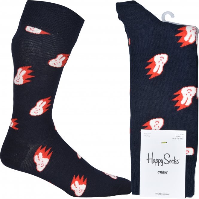 Flaming Bunny Socks, Dark Blue