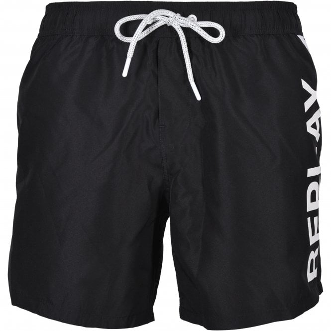 Side Logo Swim Shorts, Black