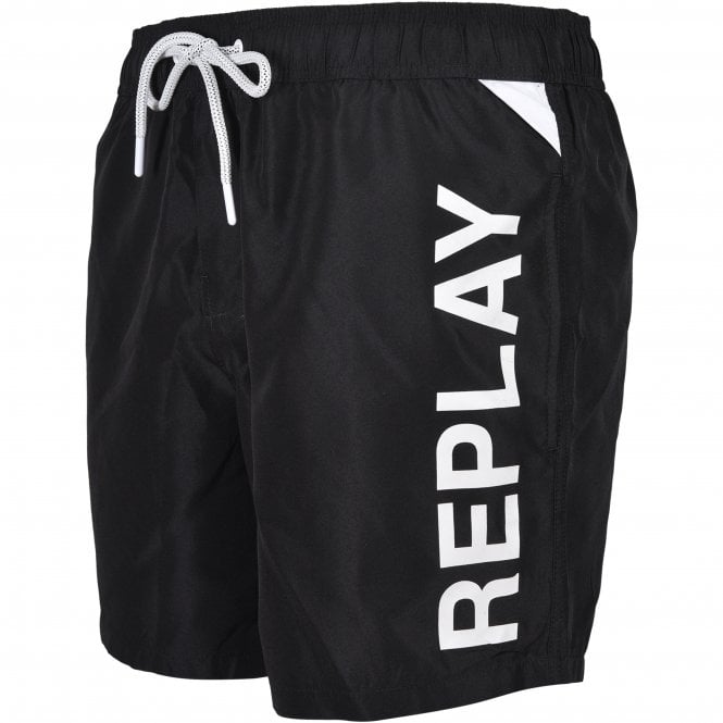 Side Logo Swim Shorts, Black