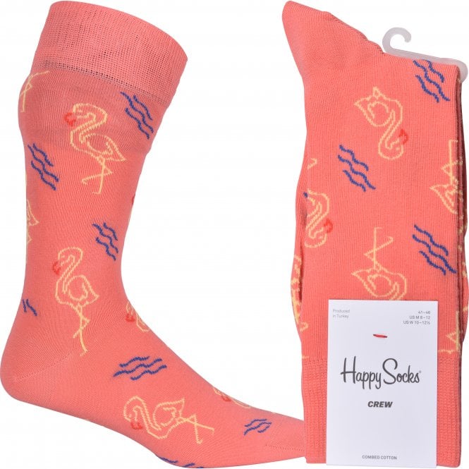 Glowing Flamingo Socks, Salmon Pink