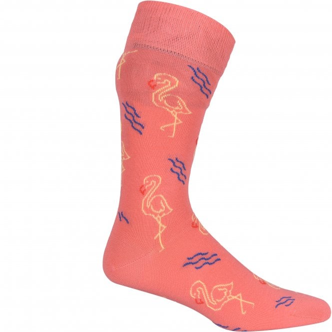 Glowing Flamingo Socks, Salmon Pink