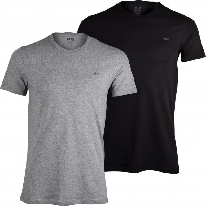 2-Pack Crew-Neck T-Shirts, Black/Grey