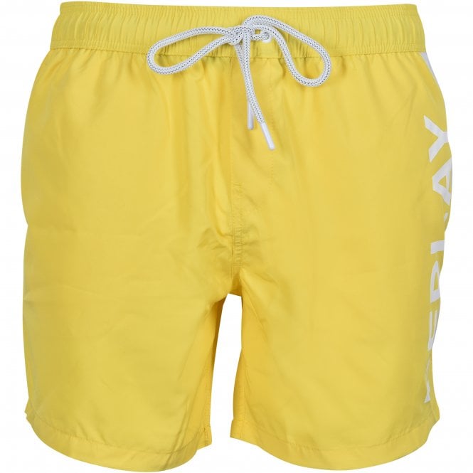 Side Logo Swim Shorts, Bright Yellow