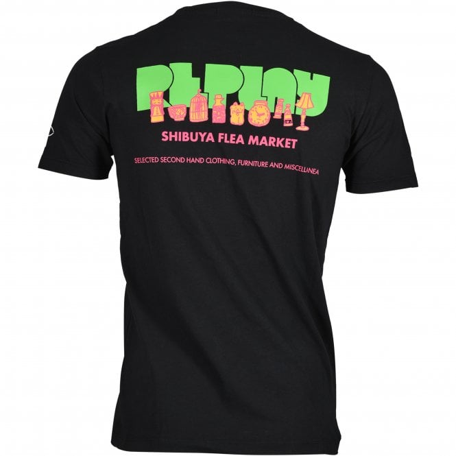 Logo Flea Market Graphic T-Shirt, Black