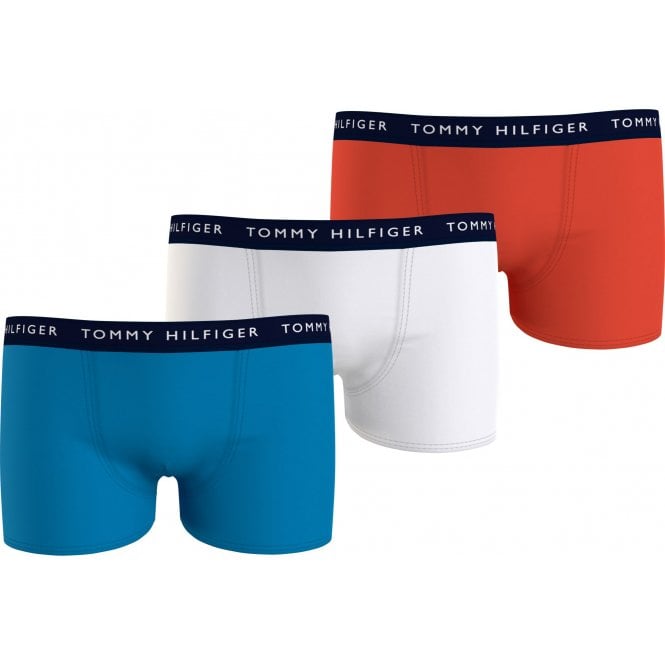 3-Pack Essentials Logo Boys Boxer Trunks, Blue/White/Orange