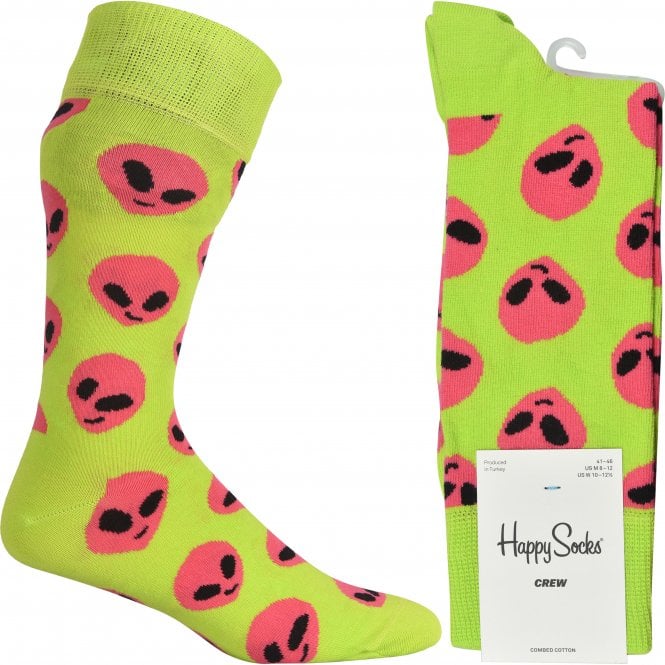 Alien Socks, Green/pink