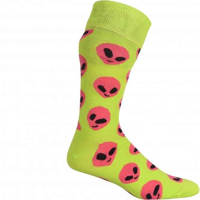 Alien Socks, Green/pink