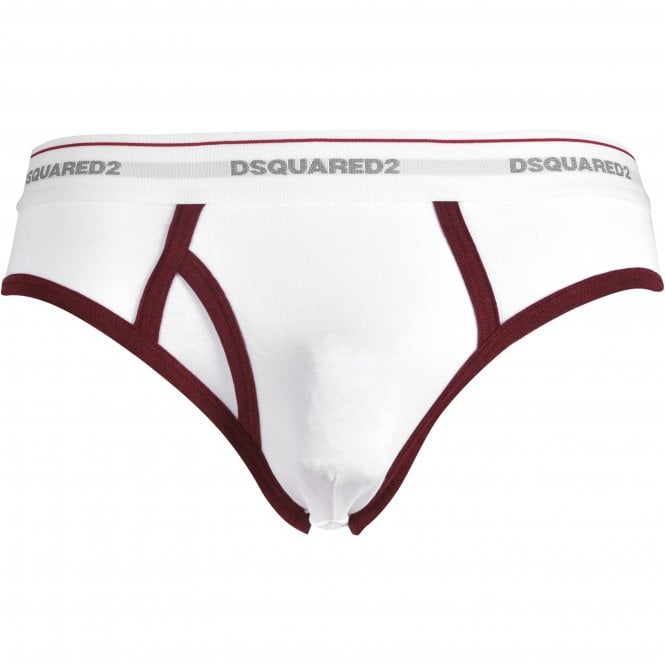 Kiss The Pine Brief, White/bordeaux