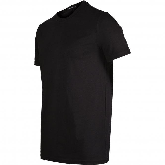 Cotton Stretch Crew-Neck T-Shirt, Black