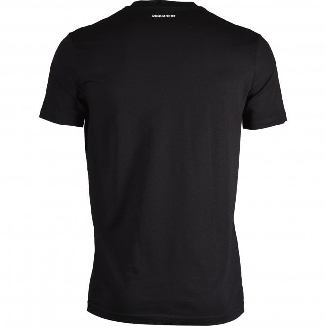 Cotton Stretch V-Neck T-Shirt, Black