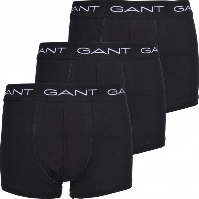 3-Pack Boys Logo Waistband Boxer Trunks, Black