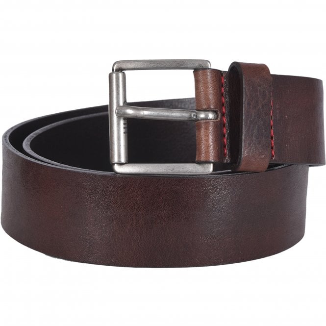 Gabi-V Jeans Leather Belt, Dark Brown