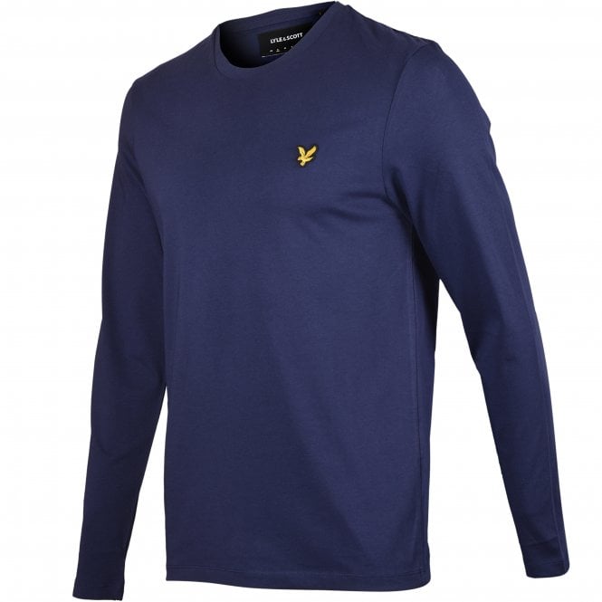 Crew-Neck Long Sleeve T-Shirt, Navy