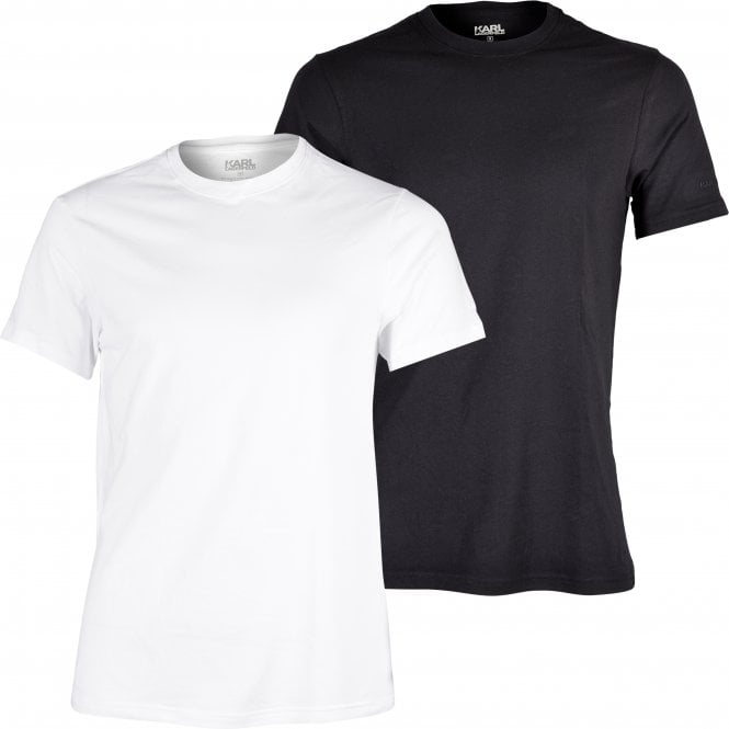 2-Pack Crew-Neck T-Shirts in Slim-Fit, Black/White